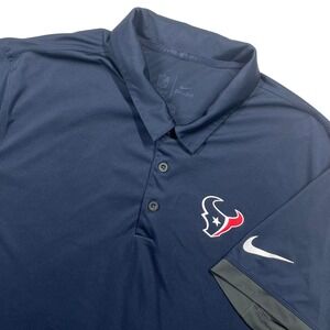Nike Polo Shirt Mens XL Navy Blue Houston Texans NFL Dri-Fit 849246-459